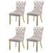 4x Velvet Dining Chairs Upholstered Tufted Kithcen Chair