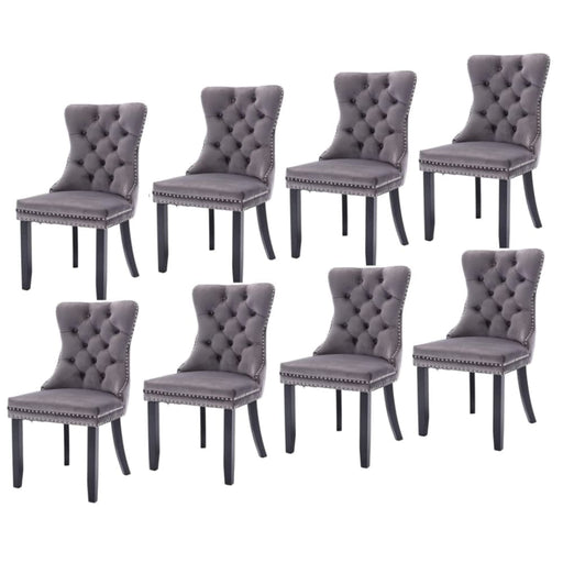 8x Velvet Dining Chairs Upholstered Tufted Kithcen Chair