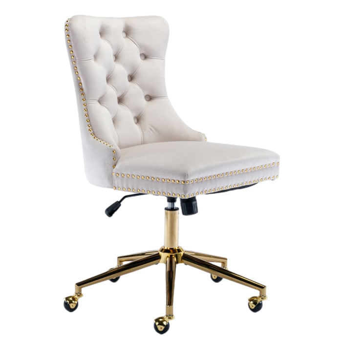 Velvet Home Office Chair - Beige