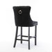 6x Velvet Bar Stools With Studs Trim Wooden Legs Tufted