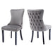 4x Velvet Upholstered Dining Chairs Tufted Wingback Side