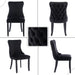 6x Velvet Upholstered Dining Chairs Tufted Wingback Side