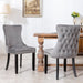 6x Velvet Upholstered Dining Chairs Tufted Wingback Side