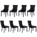 8x Velvet Upholstered Dining Chairs Tufted Wingback Side