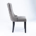 4x Velvet Upholstered Dining Chairs Tufted Wingback Side