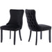 6x Velvet Upholstered Dining Chairs Tufted Wingback Side