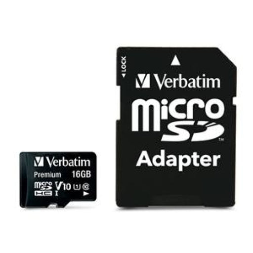 Verbatim Premium Microsdhc Uhs-i Class 10 Card With Adapter