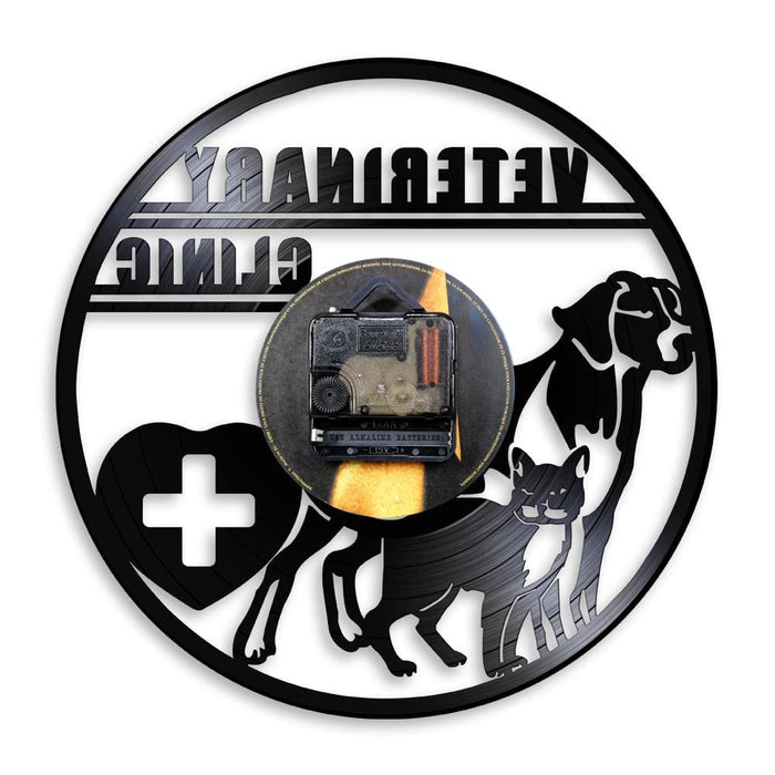 Veterinary Clinic Veterinarian Led Vinyl Record Wall Clock