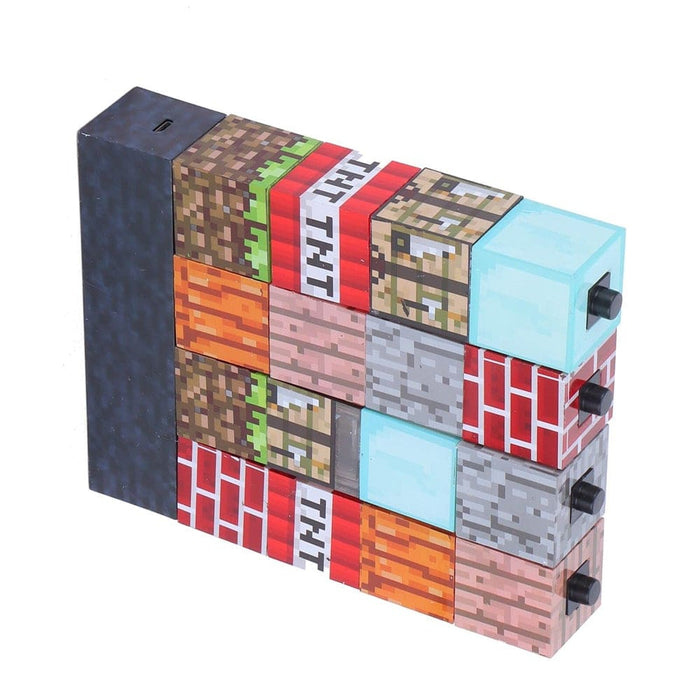 Vibe Geeks 16 Pcs Stackable Minecraft Toy Usb Building