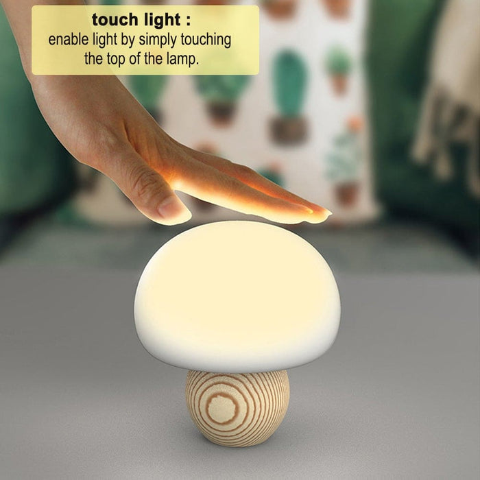 Vibe Geeks 3 Step Dimming Portable Mushroom Led Night Lamp-