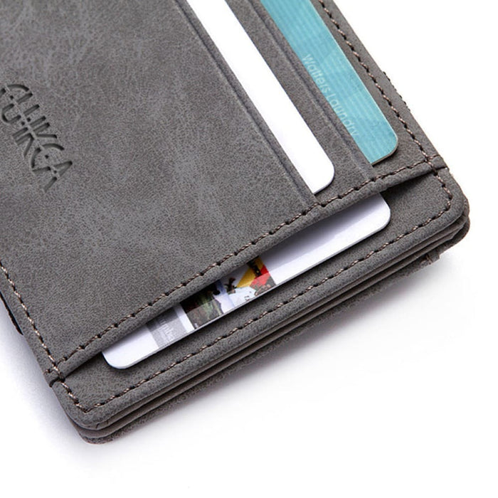 Vibe Geeks 4 Card Slots Ultra Thin Bi-fold Magic Wallet