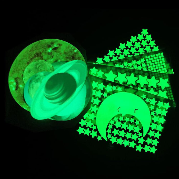 Vibe Geeks 525 Pcs Luminous Solar System Glow In The Dark