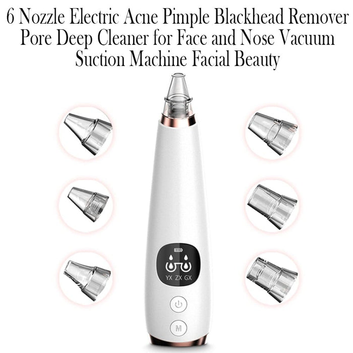 Vibe Geeks 6 Nozzle Electric Acne Pimple Blackhead Remover