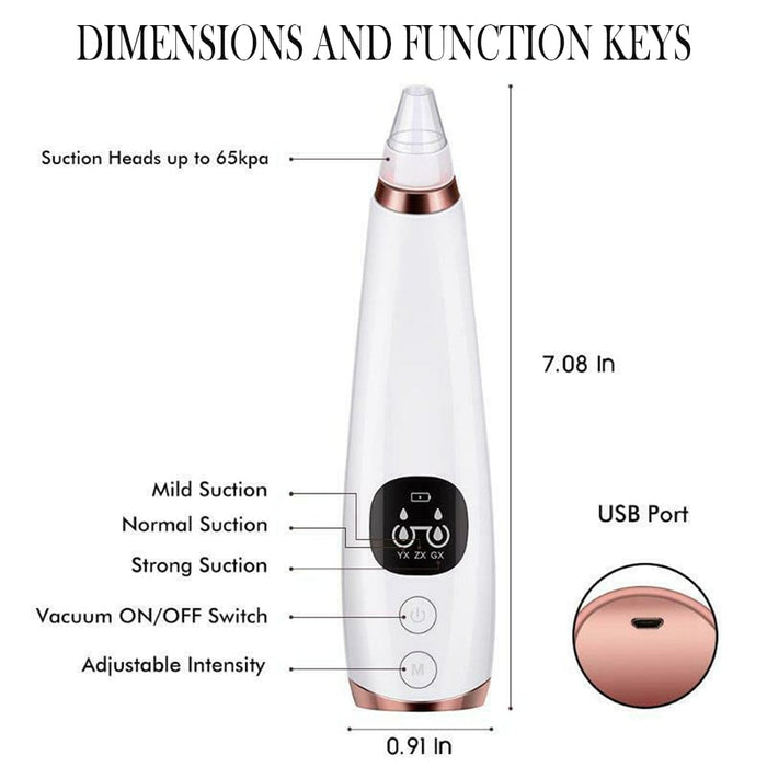 Vibe Geeks 6 Nozzle Electric Acne Pimple Blackhead Remover