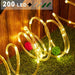 Vibe Geeks 66ft 200 Leds 8 Modes Solar Powered Fairy String