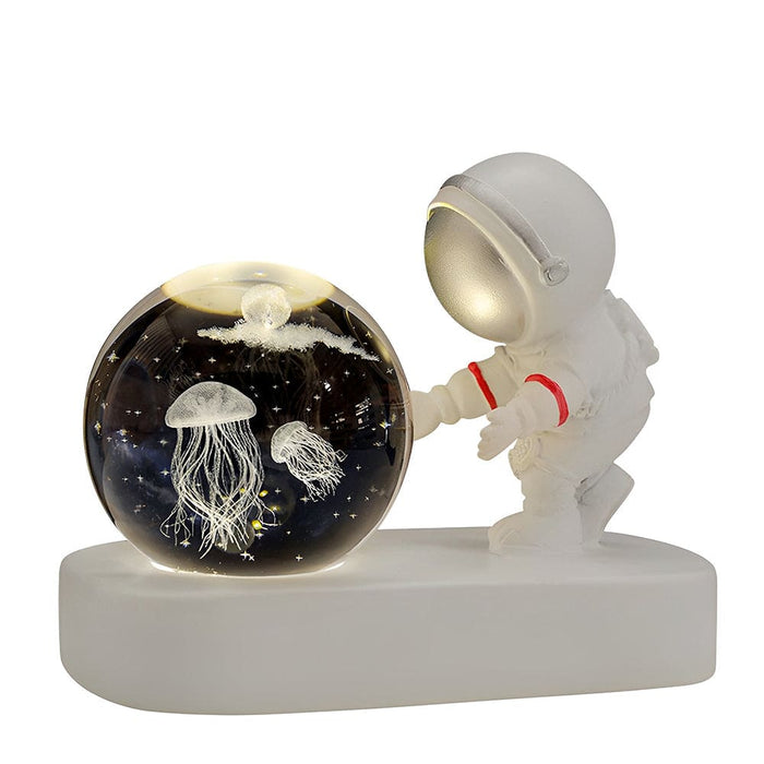 Vibe Geeks Astronaut 3d Crystal Ball Night Light For Home