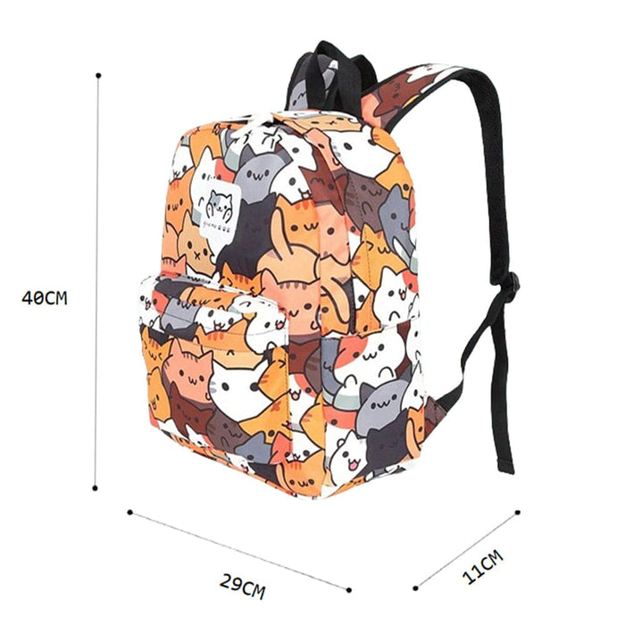 Vibe Geeks Cartoon Print Backpack For Girls And Boys