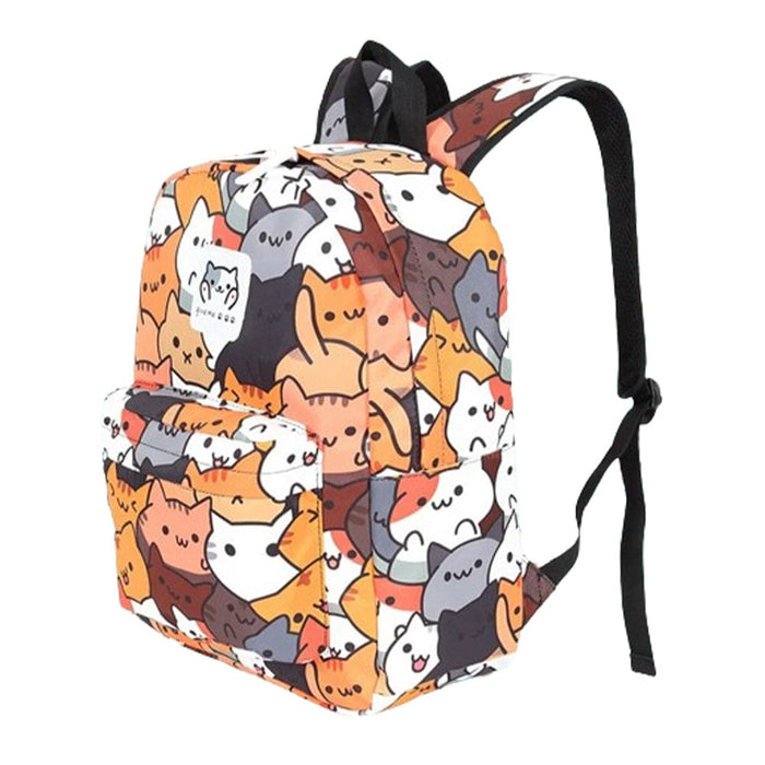 Vibe Geeks Cartoon Print Backpack For Girls And Boys