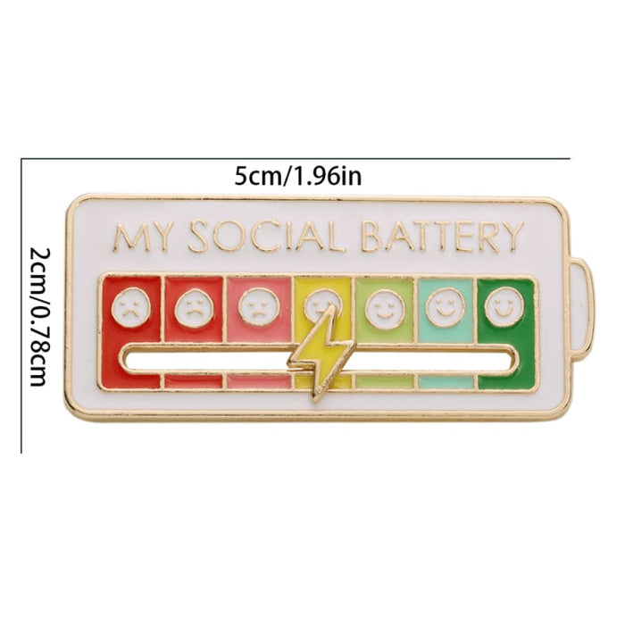 Vibe Geeks Creative Social Battery Energy Enamel Pins Mood