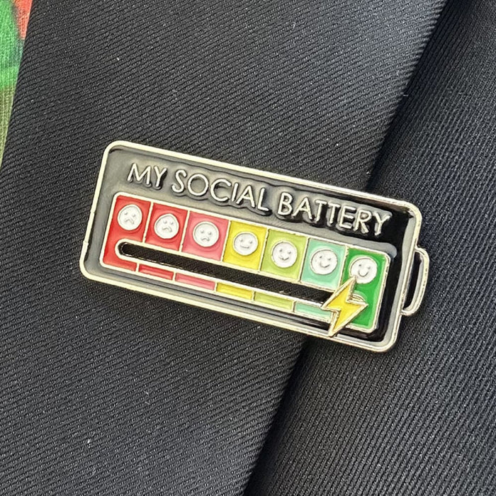 Vibe Geeks Creative Social Battery Energy Enamel Pins Mood