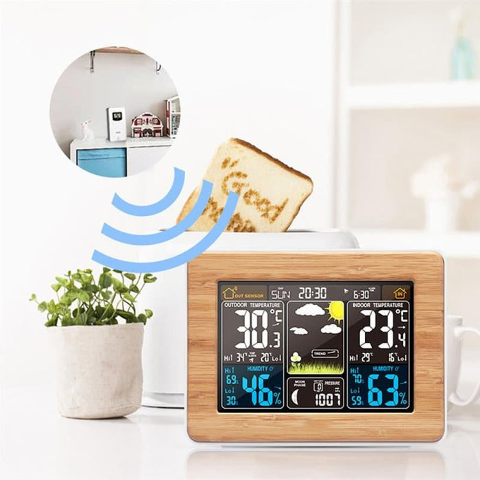 Vibe Geeks Lcd Display Weather Station Alarm Clock- Usb