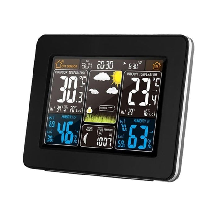 Vibe Geeks Lcd Display Weather Station Alarm Clock- Usb