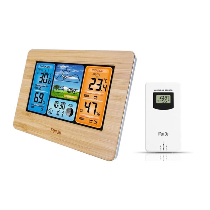 Vibe Geeks Lcd Display Weather Station Alarm Clock- Usb