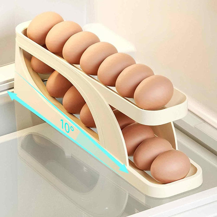 Vibe Geeks Double-layer Roll Down Refrigerator Egg Dispense