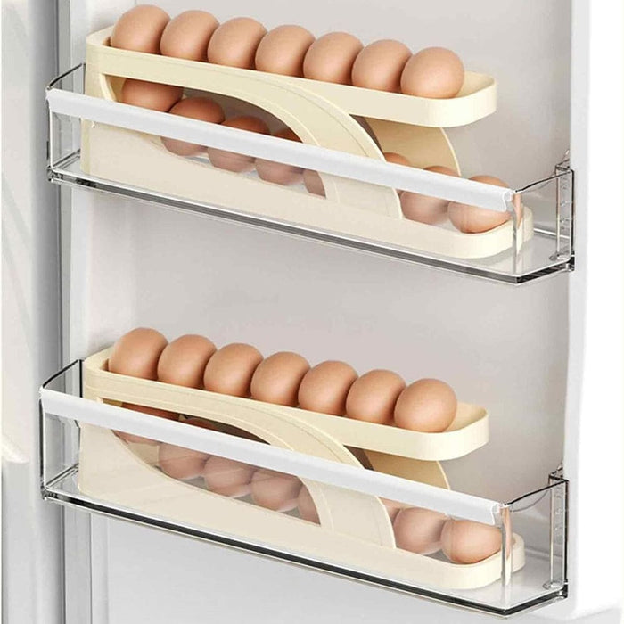 Vibe Geeks Double-layer Roll Down Refrigerator Egg Dispense