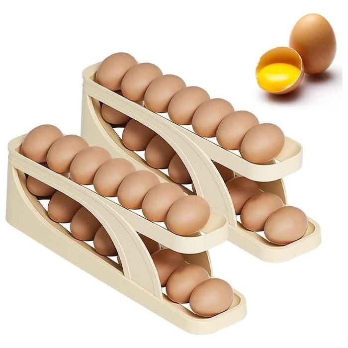 Vibe Geeks Double-layer Roll Down Refrigerator Egg Dispense