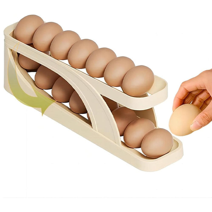 Vibe Geeks Double-layer Roll Down Refrigerator Egg Dispense