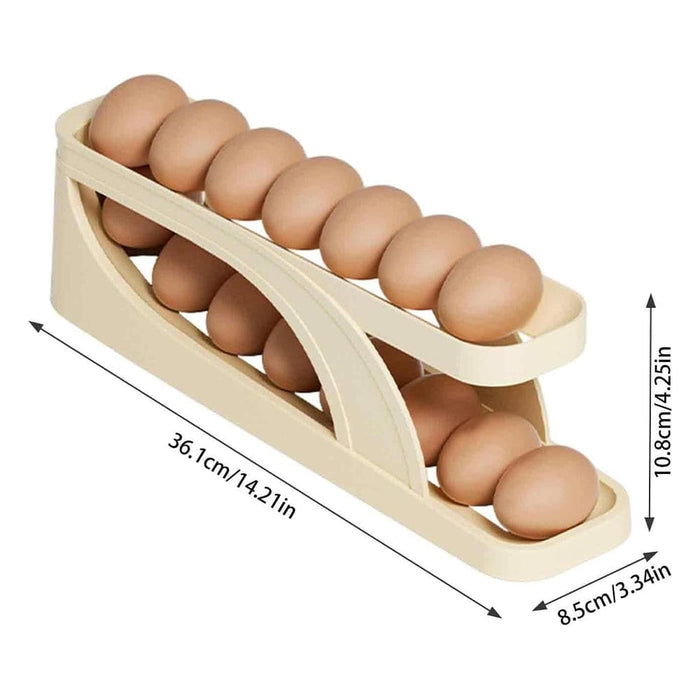 Vibe Geeks Double-layer Roll Down Refrigerator Egg Dispense