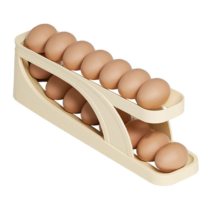 Vibe Geeks Double-layer Roll Down Refrigerator Egg Dispense