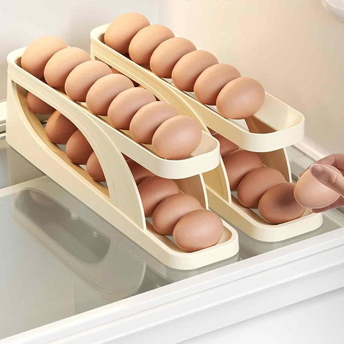 Vibe Geeks Double-layer Roll Down Refrigerator Egg Dispense