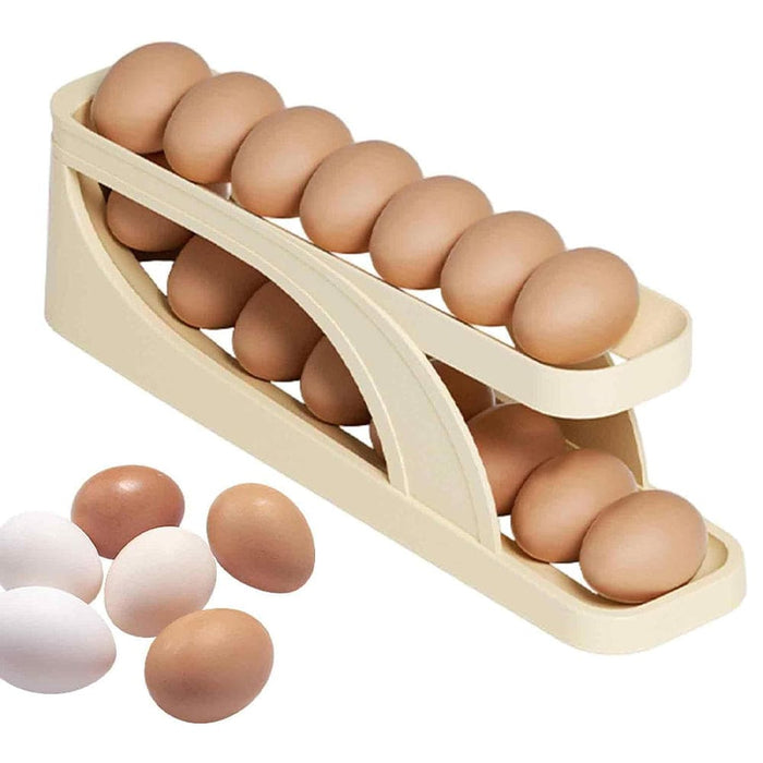 Vibe Geeks Double-layer Roll Down Refrigerator Egg Dispense