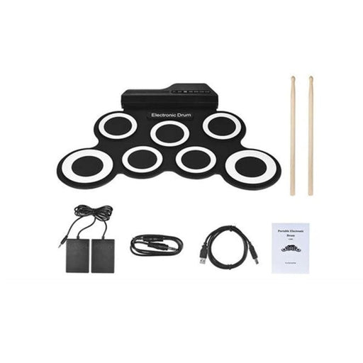 Vibe Geeks Electronic Drum Kit Musical Roll-up Set For Kids