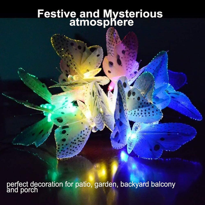 Vibe Geeks Fiber Optics Butterfly String Lights 12 Led