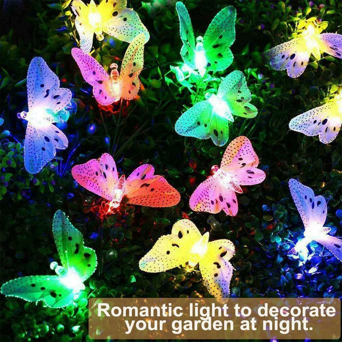 Vibe Geeks Fiber Optics Butterfly String Lights 12 Led