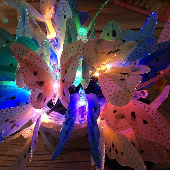 Vibe Geeks Fiber Optics Butterfly String Lights 12 Led