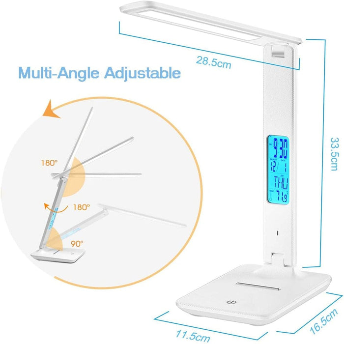 Vibe Geeks Foldable Wireless Led Desk Lamp And Digital