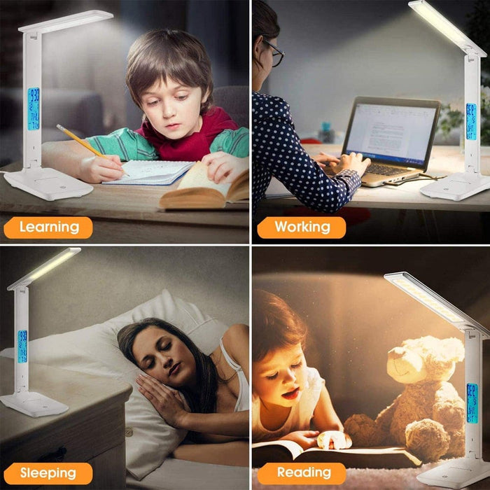 Vibe Geeks Foldable Wireless Led Desk Lamp And Digital