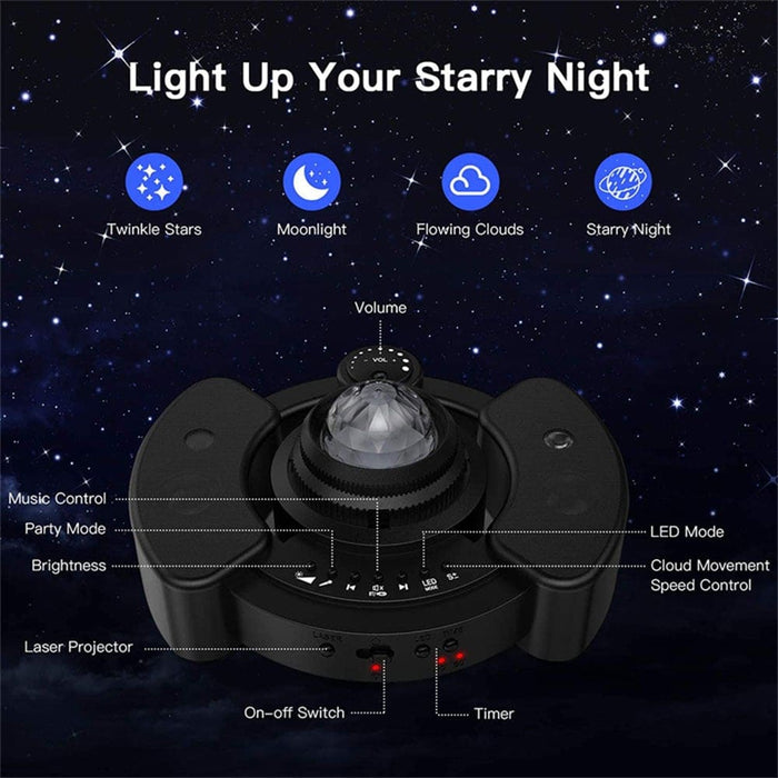 Vibe Geeks Galaxy Star Light Projector And Bluetooth