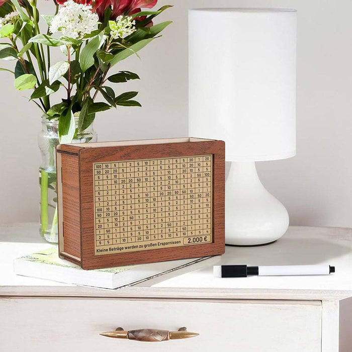 Vibe Geeks Large Capacity Wooden Piggy Bank Cash Box