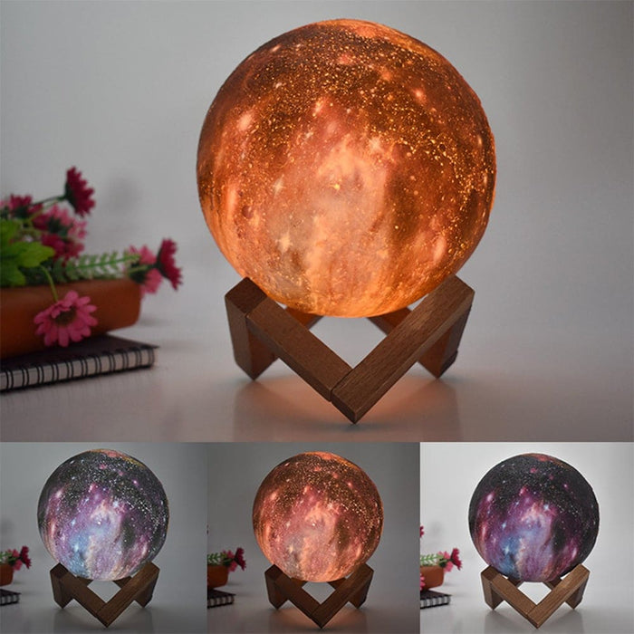 Vibe Geeks 3d Printed Moon Galaxy Star Night Lamp And Room