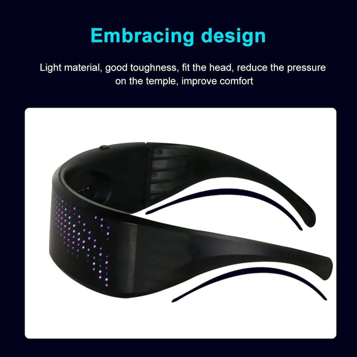 Vibe Geeks Usb Rechargeable Led Luminous Eye Glasses