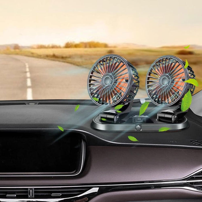 Vibe Geeks Speed Adjustable Portable Dual Head Car Cooling