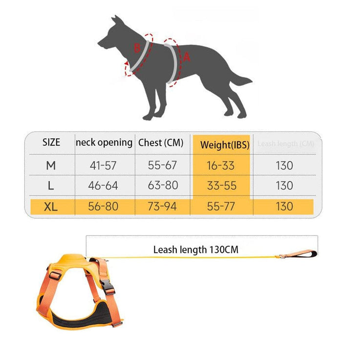 Vibe Geeks Ultimate 2-in-1 Reflective No-pull Dog Harness