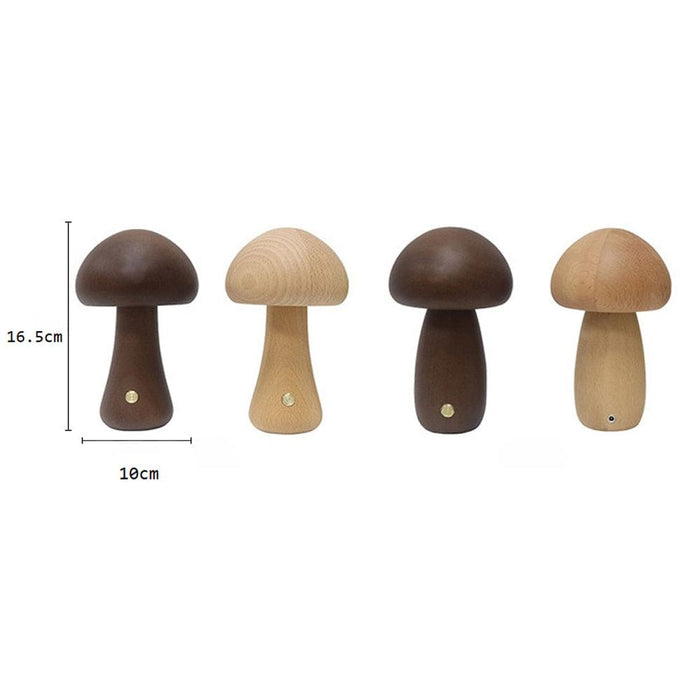 Vibe Geeks Wooden Mushroom Led Night Light For Bedroom