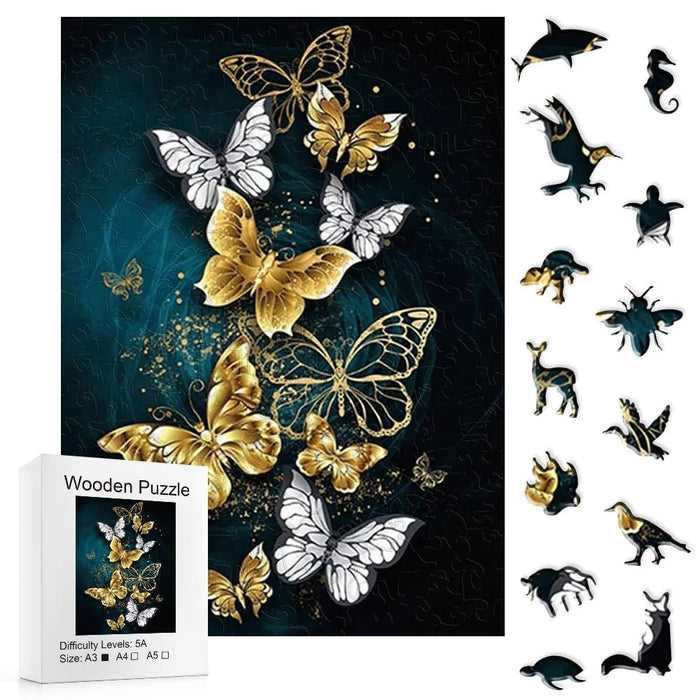 Vibrant Butterfly Wooden Puzzles