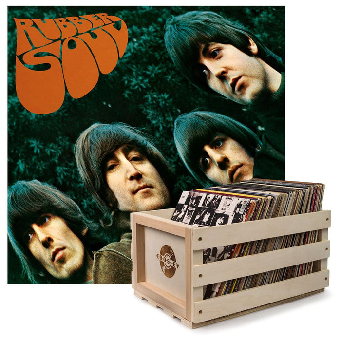 Vinyl Album Bundle Beatles Rubber Soul And Record Crate